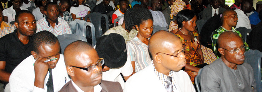 A cross section of the audience during the lecture.