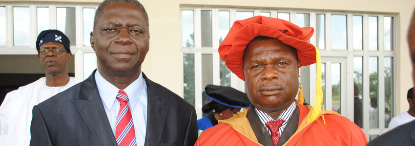 The Chancellor, Major Gen. Gbor, with Prof. Joseph Kerker of Benue State University