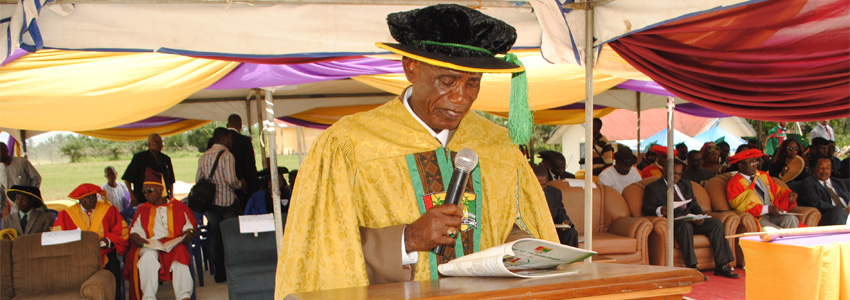 The Chairman Board of Trustees presenting his address.