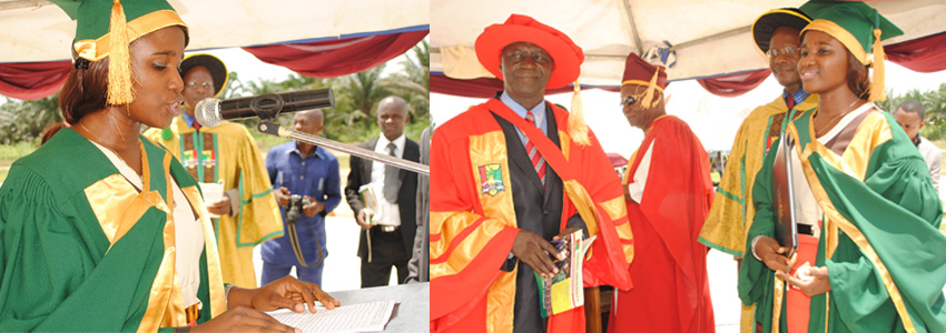 Valedictorian, Ms. Itorobong Akpan  Inam who graduated with a CGPA of 4.51.