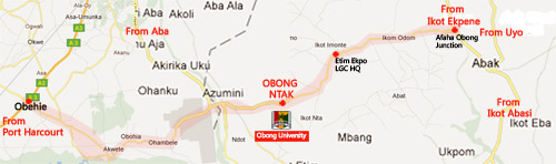 Road map to Obong University